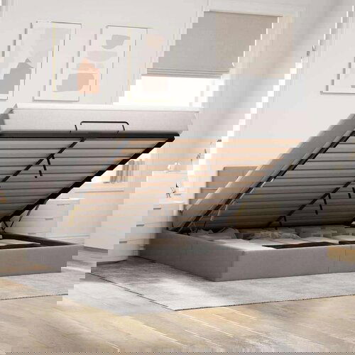 vidaXL Otomanski posteljni okvir z vzmetnico taupe 160x200 cm blago Cene