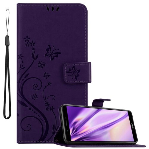 Cadorabo Honor 7C/Huawei Y7 2018 v klasična temno modra - ovitek v cvetličnem dizajnu z magnetnim zapiranjem, stoječo funkcijo in režami za kartice, (20562724) Cene