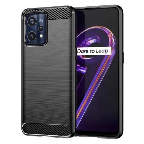  Silikonski ovitek za realme 9 / realme 9 pro plus - mat carbon črn Slike