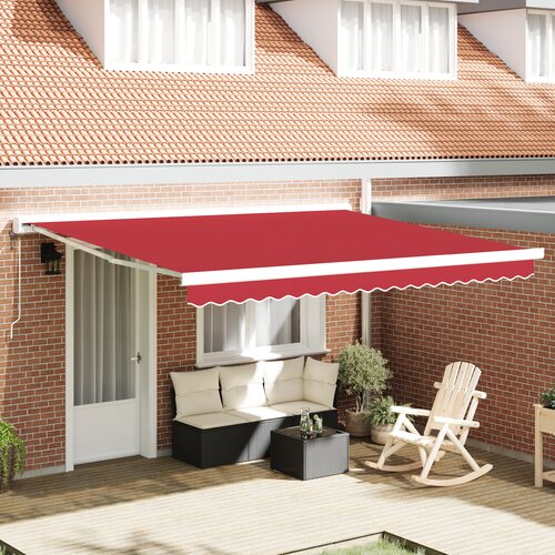 VidaXL Avtomatska retraktibilna tenda Rdeča 400x300 cm, Zamenjava tkanine za tenda 4x3 m Rdeča Slike