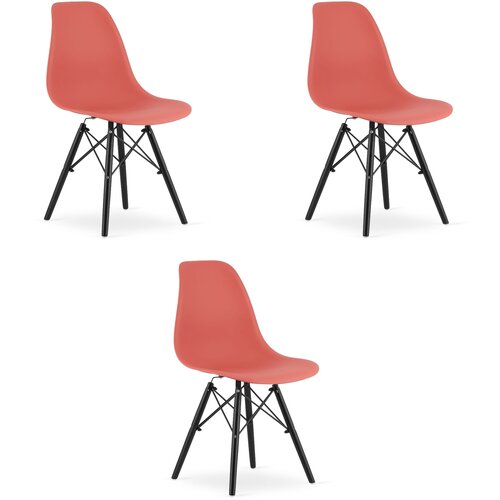 Brandless Stol OSAKA cinabarit / črne noge x 3, (22030891) Cene