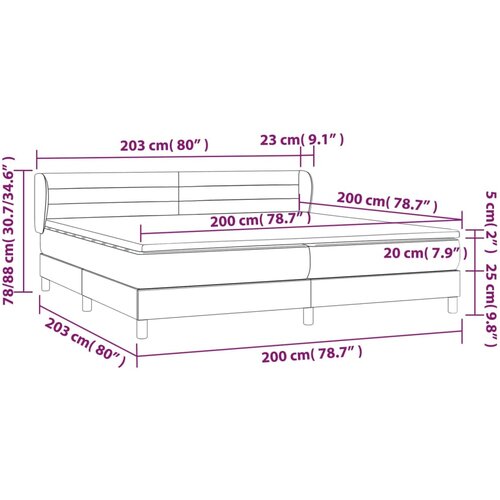  Krevet s oprugama i madracem crni 200x200 cm od tkanine Slike