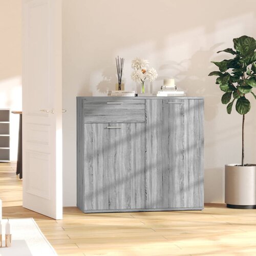 The Living Store Komoda siva sonoma 80x36x75 cm konstruiran les - Komoda, (21663664) Slike