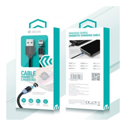 DEVIA kabl USB series magnetic type C crni ( 310-0009 ) Slike