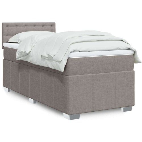 vidaXL Box spring postelja z vzmetnico taupe 90x200 cm blago Cene