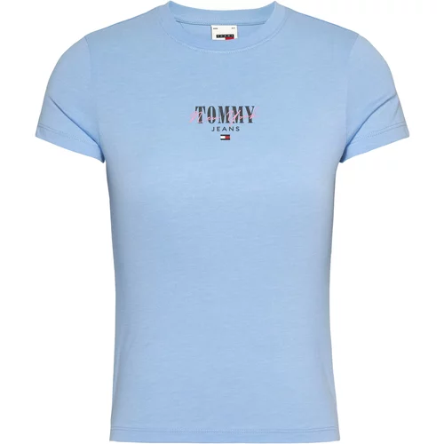 Tommy Jeans Curve Majica 'Essential' mornarska / svetlo modra / roza / rdeča