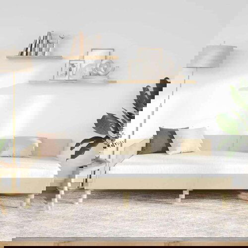 vidaXL Kutni okvir kreveta Ostalo s uzglavljem Krema 100 x 200 cm Cene