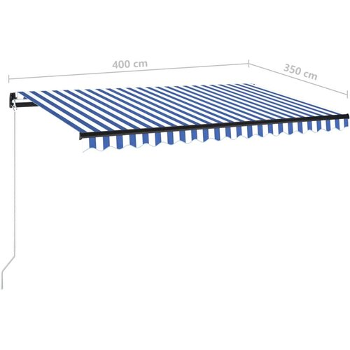 VidaXL tenda na ručno uvlačenje 400 x 350 cm plavo-bijela Slike