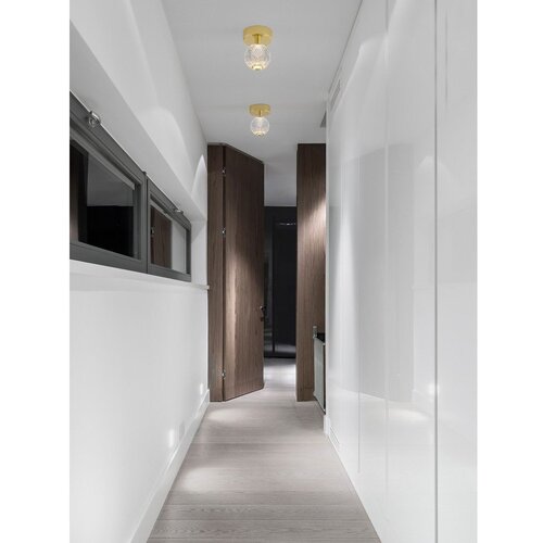 Nova Luce Aluminijasta LED stropna svetilka v zlati barvi s senčilom iz akrilnega stekla Brillante &amp;ndash; Slike