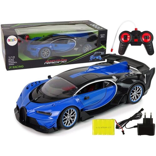  Sportski automobil na daljinsko upravljanje sa prednjim svjetlima 34 cm- plavi Cene