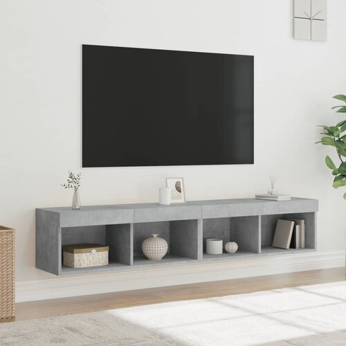 VidaXL TV ormarići s LED svjetlima 2 kom siva boja betona 80x30x30 cm Slike