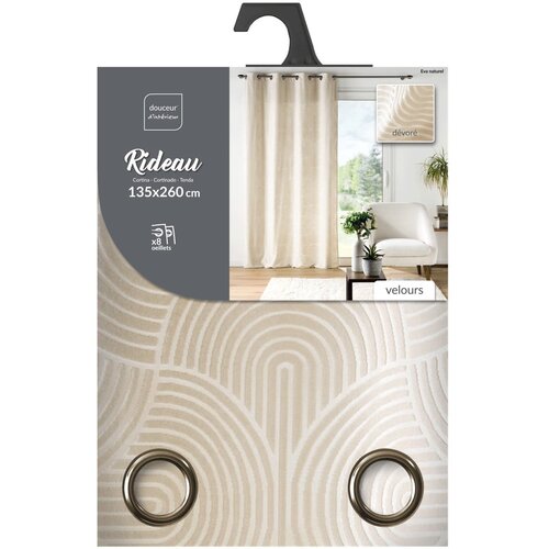 Douceur d int&amp;eacute;rieur Bež žametna zavesa 135x260 cm Eva &amp;ndash; Slike