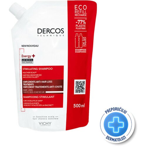 Vichy Dercos Energy+ Stimulišući šampon protiv opadanja kose eco refill, 500 ml Slike