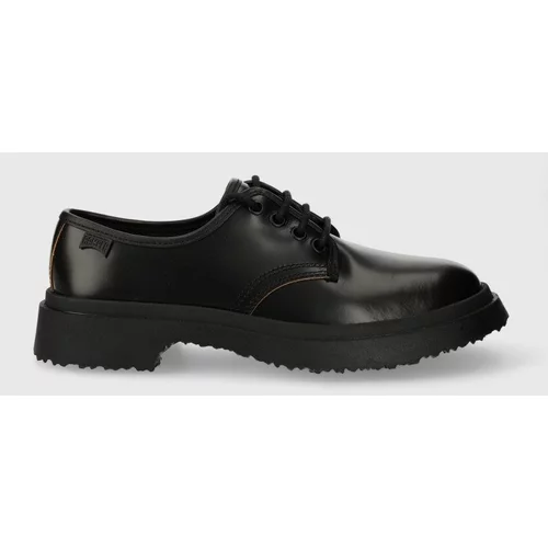 Camper Kožne cipele Walden za žene, boja: crna, ravni potplat, K201459.001