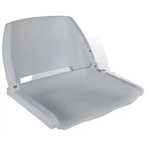  Zložljiv Sedež za Čoln Brez Blazine Sive Barve 41 x 51 x 48 cm
