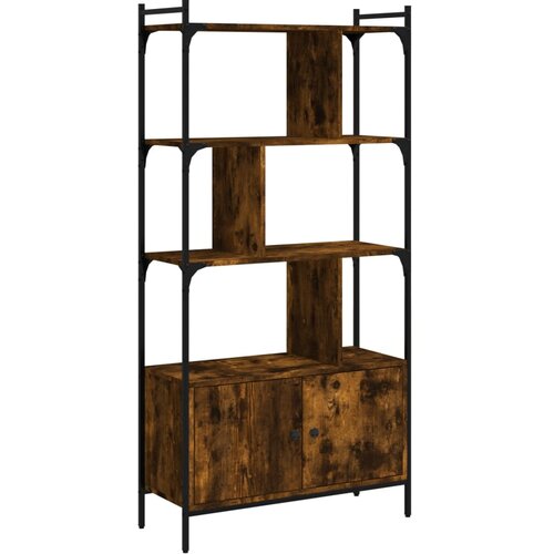 Maison Chic Knjižna omara - Knjižni regal z vrati dimljen hrast 76,5x30x154,5 cm inž. les, (21725947) Cene