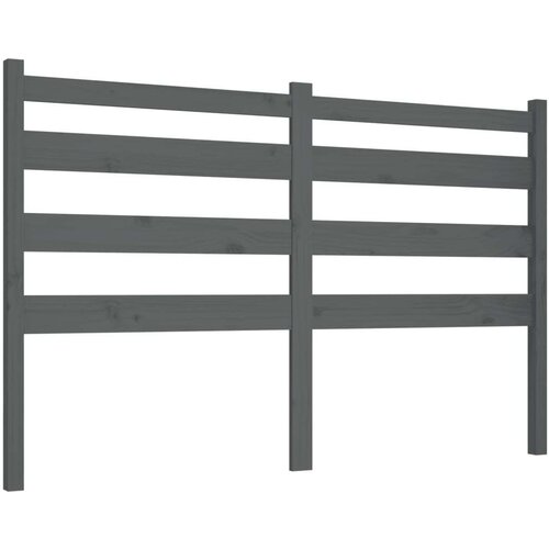  Uzglavlje za krevet sivo 126 x 4 x 100 cm od masivne borovine Slike