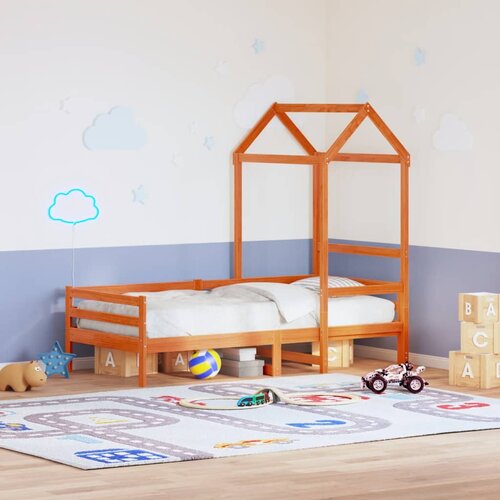 VidaXL Krov za dječji krevet vo&amp;scaron;tano smeđi 98x70x176,5 cm borovina Slike