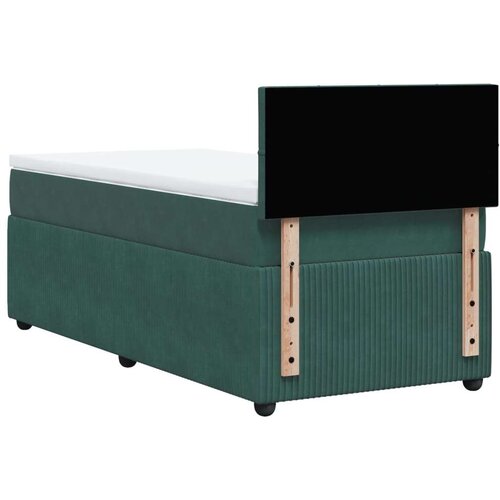 VidaXL Box spring krevet s madracem tamnozeleni 90x200 cm bar&amp;scaron;unasti Slike