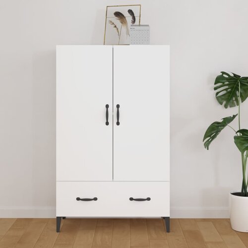  Visoka komoda bijela 70 x 31 x 115 cm od konstruiranog drva Cijene