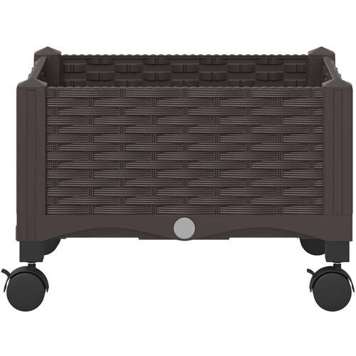  Vrtni saksija s kotačima Smeđa 40 x 40 x 29 cm PP - Smeđa 40 x 40 x 23 cm s kotačima Slike