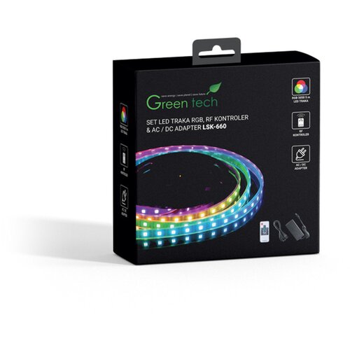 Greentech LED traka sa adapterom i kontrolerom 5m RGB 14.4W/M Cene