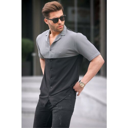 Madmext Men's Black Short Sleeve Shirt 6707 Slike