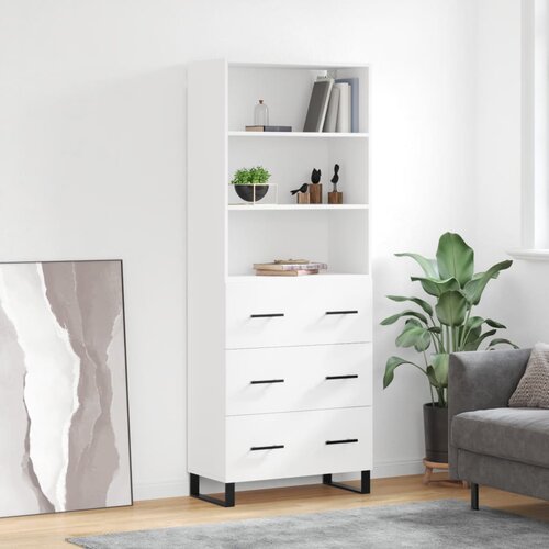  Visoka komoda bijela 69,5x34x180 cm konstruirano drvo Cijene