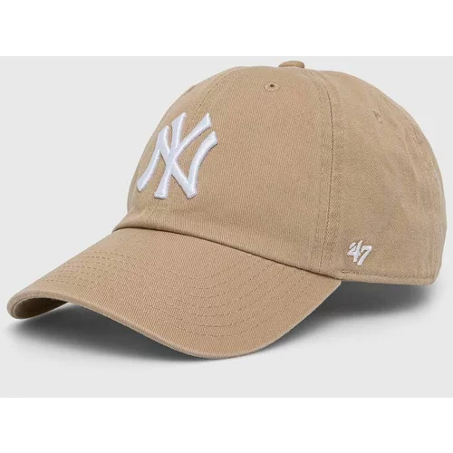 47 Brand Pamučna kapa sa šiltom za bebe MLB New York Yankees CLEAN UP boja: bež, s aplikacijom, BNLRGW17GWS