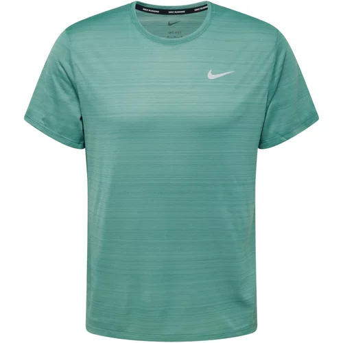 Nike Tehnička sportska majica 'Miler' smaragdno zelena / srebro