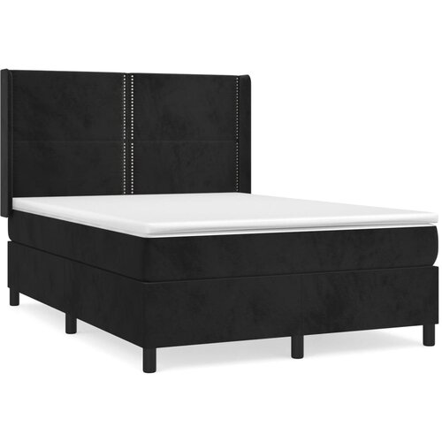 Maison Chic Box spring postelja - Vzmetna postelja z vzmetnico črna 140x200 cm žamet SL15772, (21883645) Cene