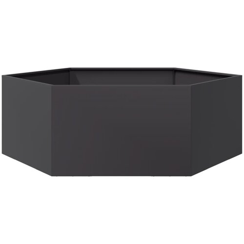  Vrtna sadilica crna &amp;scaron;esterokutna 138 x 120 x 45 cm čelična Slike