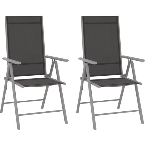 vidaXL Sklopive vrtne stolice 2 kom od tekstilena crne