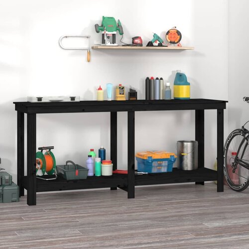 vidaXL Radni stol Crna 180x50x80 cm od masivne borovine Cijene