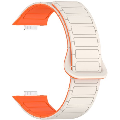 INF Silikonski magnetni pa&scaron;ček za Huawei Fit5/5Pro &mdash; mehak in zračen White+Orange, (5000263917) Cene
