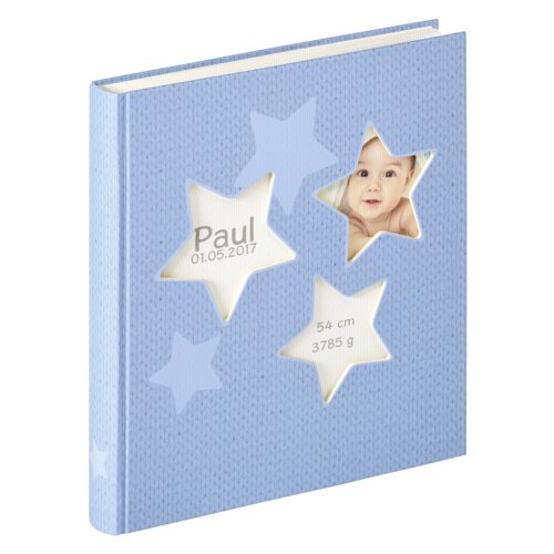 Walther estrella blue 28x30,5 50 white pages babyalbum UK133L Slike