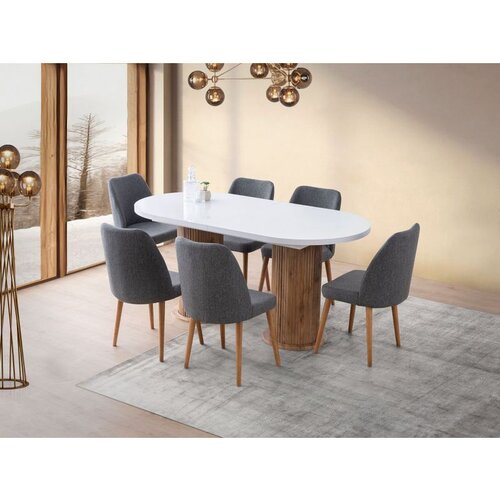 Hanah home Gusto - 2951 White Extendable Dining Table Cene