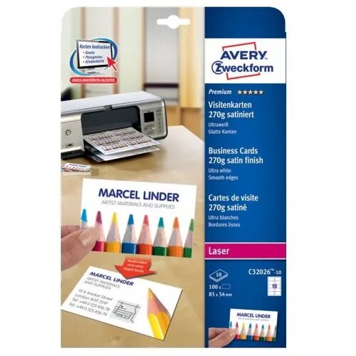 Avery Zweckform Vizitke 85 x 54 mm, 270 g/m Slike
