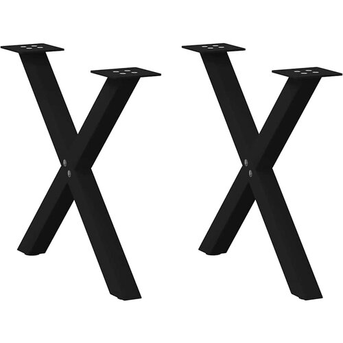 VidaXL Noge za stolić u obliku slova X 2 kom crne 60x(42-43) cm čelik Slike