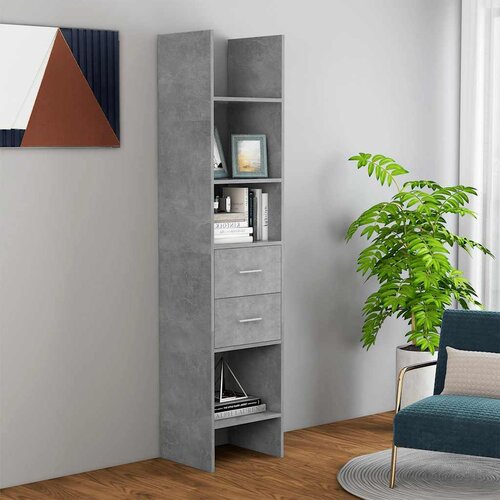 Ormarić za knjige boja betona 40x35x180 cm konstruirano drvo Cijene