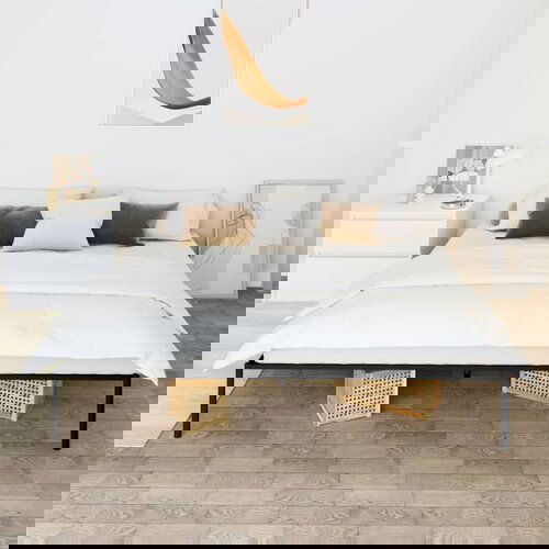 Metalni okvir za krevet crni 183x213 cm Slike