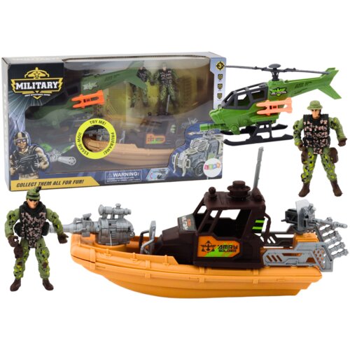 Military Set Combat Boat Soldiers Accessories Sounds Slike