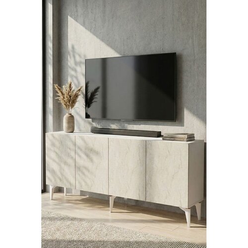 Hanah home komoda Lipa 180, 180 cm, bela / travertin Cene