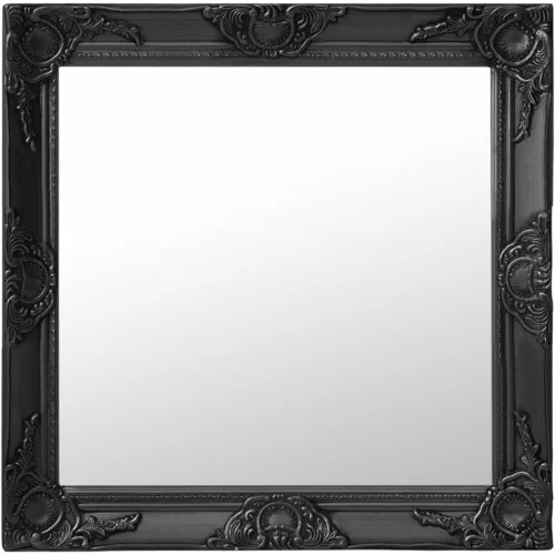 vidaXL Stensko ogledalo v baročnem stilu 60x60 cm črno
