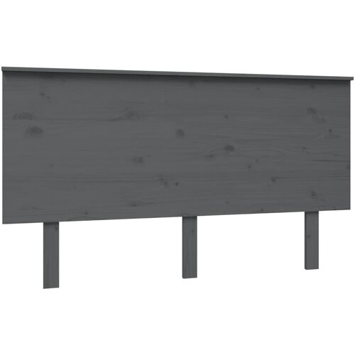 Maison Chic posteljno vzglavje - vzglavna omarica - nočna omarica sivo 144x6x82,5 cm trdna borovina, (21705493) Slike