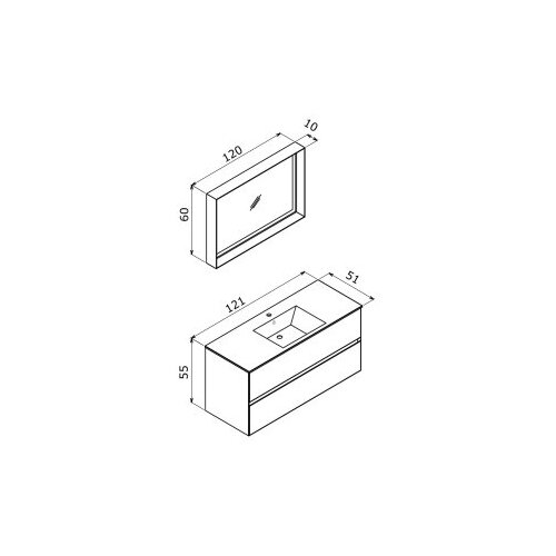 Hanah home Kupatilski ormarić sa umivaonikom i ogledalom (2 komada) Nest 121 v2 555 Slike