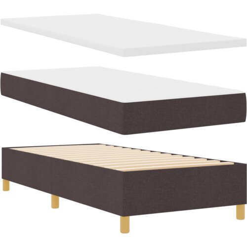  Boxspring krevet s madracem tamnosmeđi 100x200 cm tkanina Slike