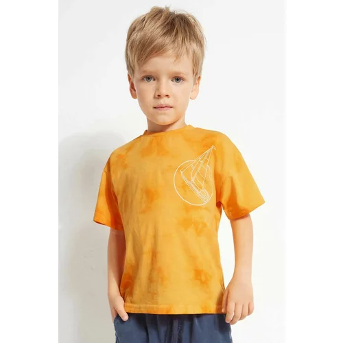 Mayoral Dječja pamučna majica kratkih rukava boja: narančasta, s uzorkom