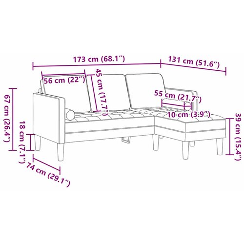  Set sofe s jastukom Svijetlo siva Poliester Svjetlosiva 173 x 131 x 67 cm Slike