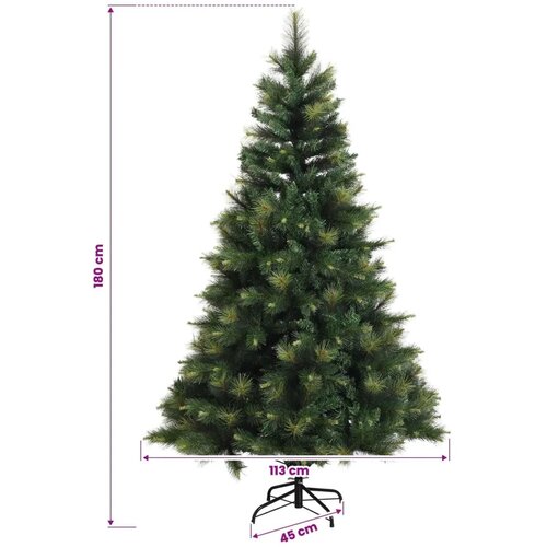  Umjetno božićno drvce s nogom 180 cm 300 LED lampica - Zelena 180 cm s LED svjetlima Slike